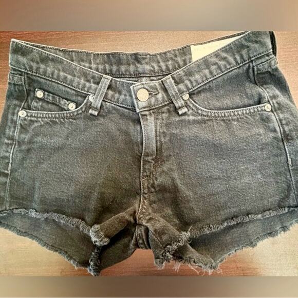Rag and Bone Fringe Coal Denim‎ Cutoff Jean Shorts Women’s Size 25 - Picture 10 of 10